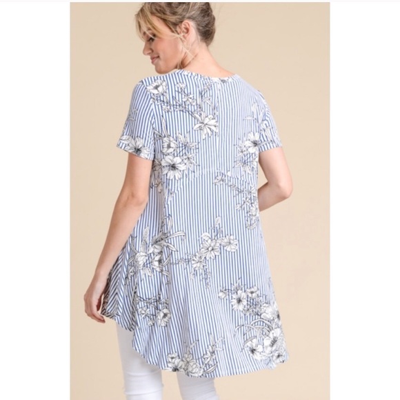 Hopely Striped High Low Tunic - Picture 5 of 7